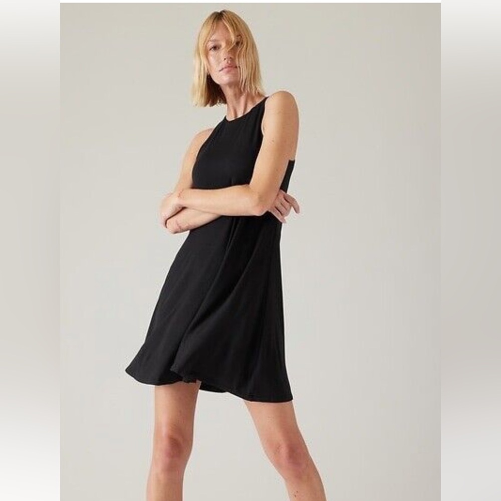 Athleta Santorini Thera black sleeveless dress. Women’s size small.